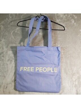Free People Logo Reusable Blue Tote Shopping Bag 15x15 in